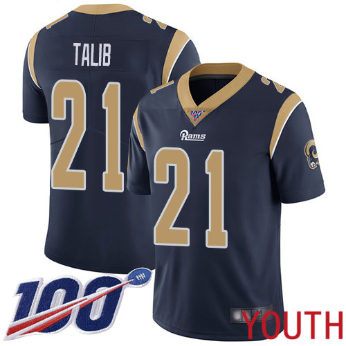 Los Angeles Rams Limited Navy Blue Youth Aqib Talib Home Jersey NFL Football 21 100th Season Vapor Untouchable